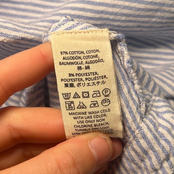 Free People White and Blue Shortsleeved Striped Top size XS - Picture 4 of 4